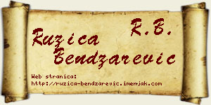 Ružica Bendžarević vizit kartica
